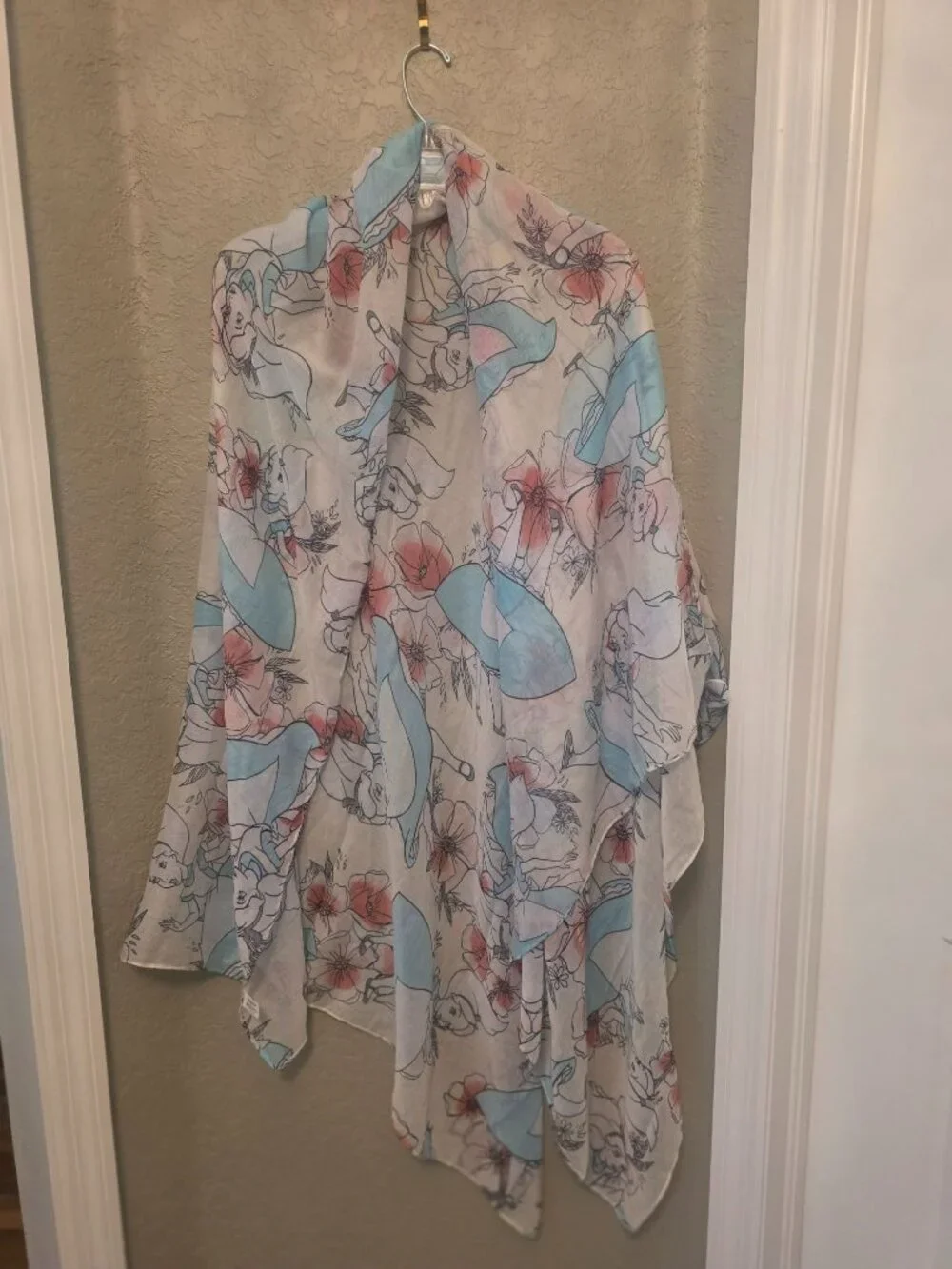 Disney Loungefly Alice Wonderland Lightweight Scarf Wrap Shawl Cover Up